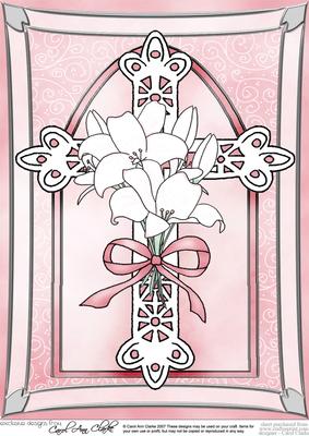 A4 Cross with Lillies