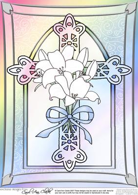 A4 Cross with Lillies