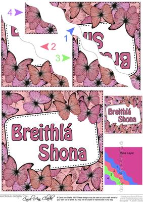 Irish Birthday Butterflies Wavy Corner Stacker