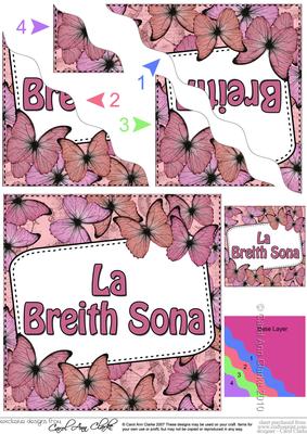 Scottish Gaelic Birthday Butterflies Wavy Corner Stacker