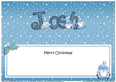 Merry Christmas Josh Penguins Matching Large Dl Insert