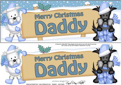 Xmas Daddy Dogs Signpost Large Dl Easicut 3D Decoupage
