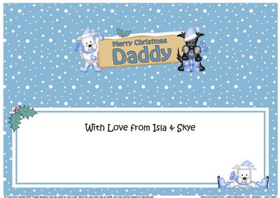 Xmas Daddy Dogs Signpost Lge Dl Matching Insert