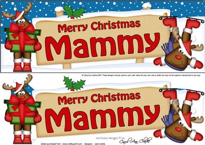 Xmas Mammy Rudolph Signpost Large Dl Easicut 3D Decoupage