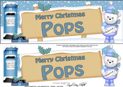 Christmas Pops Teddy Signpost Lge Dl Easicut Decoupage