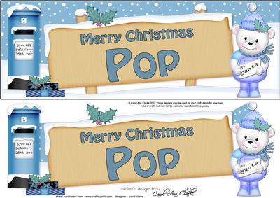 Christmas Pop Teddy Signpost Lge Dl Easicut Decoupage