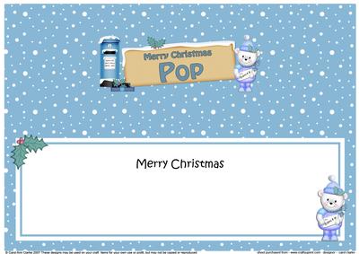Christmas Pop Teddy Signpost Large Dl Matching Insert