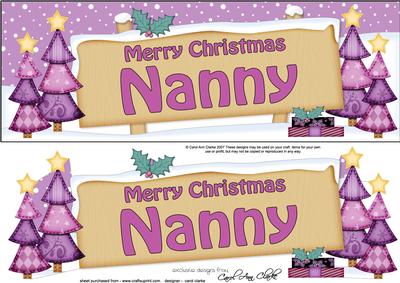 Xmas Nanny Trees Signpost Lge Dl Easicut 3D Decoupage