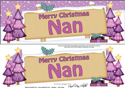 Xmas Nan Trees Signpost Lge Dl Easicut 3D Decoupage