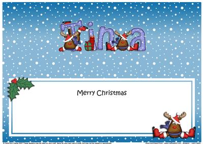 Merry Christmas Tina Rudolph Matching Large Dl Insert