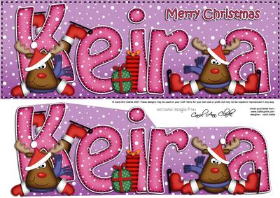 Merry Christmas Keira Rudolph Large Dl & 3D Decoupage
