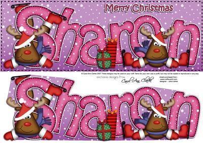 Merry Christmas Sharon Rudolph Large Dl & 3D Decoupage