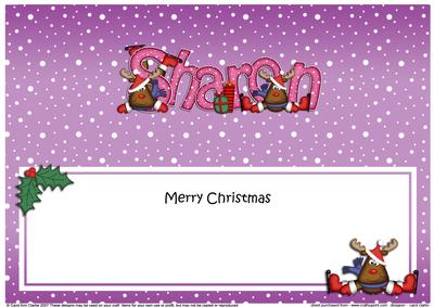 Merry Christmas Sharon Rudolph Matching Large Dl Insert