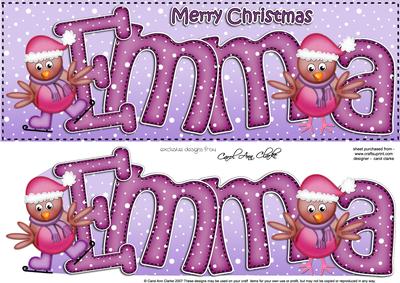 Merry Christmas Emma Robins Large Dl & 3D Decoupage