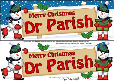 Xmas Dr Parish Snowmen Signpost Large Dl Easicut Decoupage