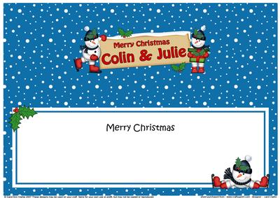 Xmas Colin & Julie Snowmen Signpost Large Dl Matching Insert