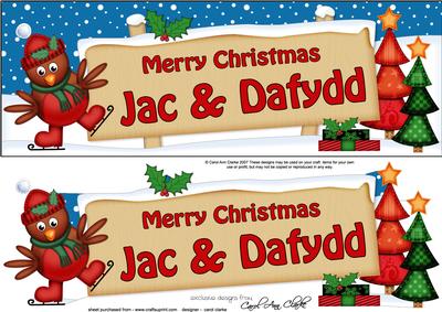 Xmas Jac & Dafydd Robins Signpost Lge Dl Easicut Decoupage
