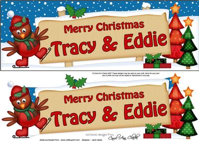 Xmas Tracy & Eddie Robins Signpost Lge Dl Easicut Decoupage