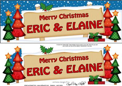 Xmas Eric & Elaine Trees Signpost Lge Dl Easicut Decoupage