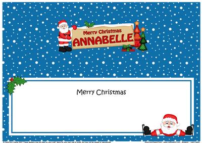 Xmas Annabelle Santa Signpost Large Dl Matching Insert
