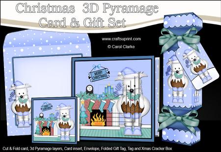 3D Westie Dog Fireplace Xmas Pyramage Gift Set & Cracker