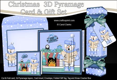3D Snowman Fireplace Xmas Pyramage Gift Set & Cracker