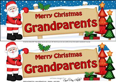 Xmas Grandparents Santa Signpost Lge Dl Easicut Decoupage