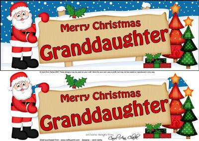 Xmas Granddaughter Santa Signpost Lge Dl Easicut Decoupage