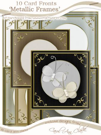Square 'gold Metallic Frame' Neutrals Card Fronts Kit