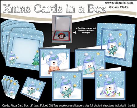 Christmas Penguin Cards in a Box Bumper Kit
