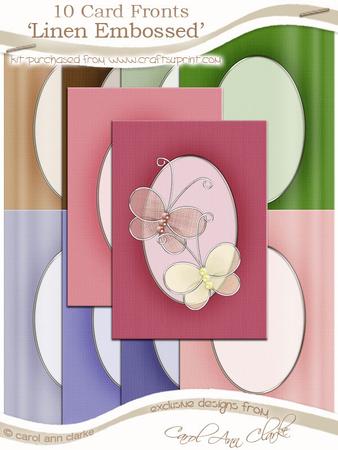 'linen Embossed' Pretty Rose Card Fronts Kit