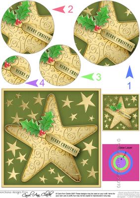 Xmas Star Circle Pyramage Topper