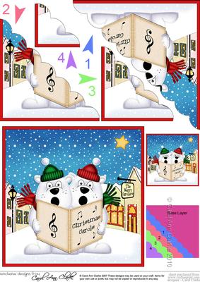 Carol Singing Polar Bears Merry Carollers Scallop Corner