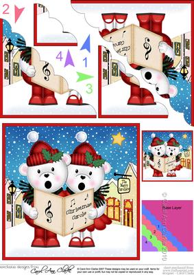 Carol Singing Teddies Merry Carollers Scallop Corner