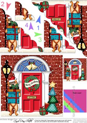 Meerkat's Present Christmas Door Scallop Corner Stacker