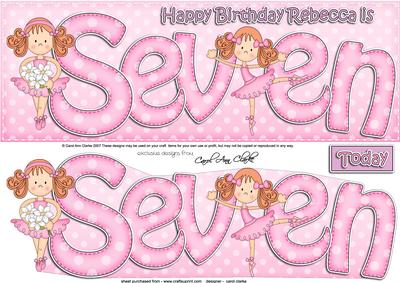 7th Birthday Rebecca Ballerina Large Dl 3D Decoupage