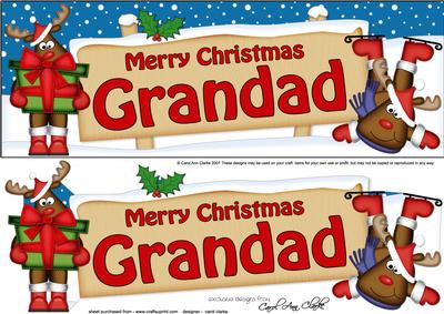 Xmas Grandad Rudolph Signpost Lge Dl Decoupage