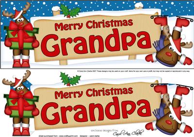 Xmas Grandpa Rudolph Signpost Lge Dl Decoupage