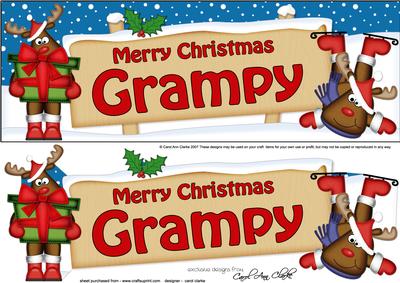 Xmas Grampy Rudolph Signpost Lge Dl Decoupage