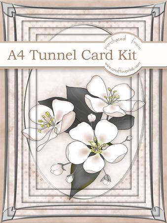 A4 Apple Blossom in Soft Beige Tunnel Card Kit