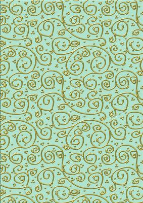 Shabby Summertime 'metallic Swirls - Gold' Backing Paper