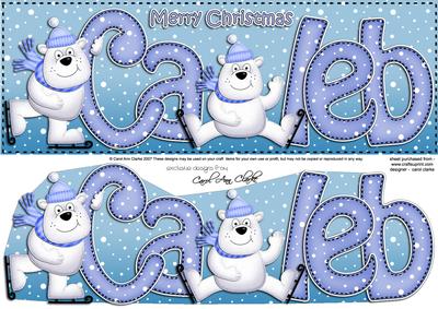 Merry Christmas Caleb Polar Bears Large Dl & 3D Decoupage