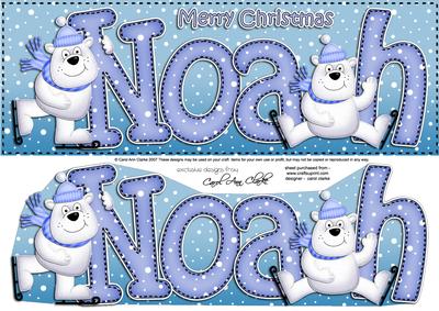 Merry Christmas Noah Polar Bears Large Dl & 3D Decoupage