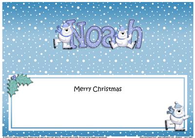 Merry Christmas Noah Polar Bears Matching Large Dl Insert