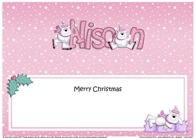 Merry Christmas Alison Polar Bears Matching Large Dl Insert