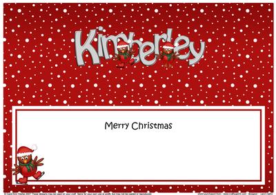 Merry Christmas Kimberley Robins Matching Large Dl Insert