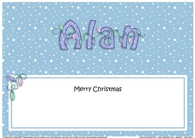 Merry Christmas Alan Xmas Lights Matching Large Dl Insert