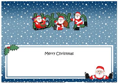 Christmas Ho Ho Ho Santa Matching Large Dl Insert