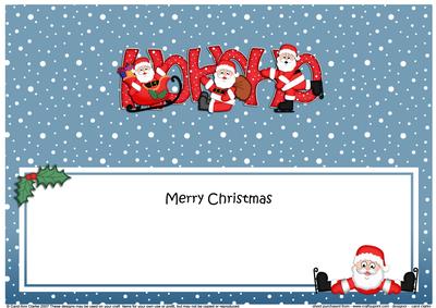 Christmas Ho Ho Ho Santa Matching Large Dl Insert