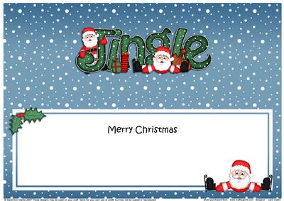 Christmas Jingle Santa Matching Large Dl Insert